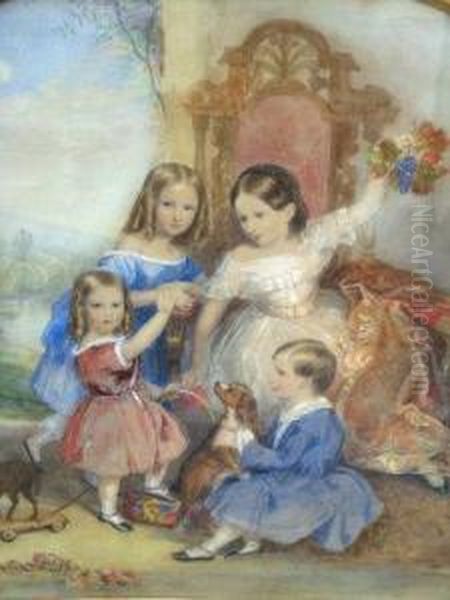 The Children Of Queen Victoria Oil Painting by Alfred-Edward Chalon