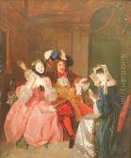 A Scene From From Moliere Oil Painting by Alfred-Edward Chalon