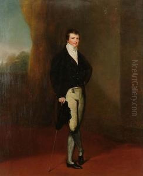 Portrait Of A Gentleman, Standing, Full-length Oil Painting by Alfred-Edward Chalon