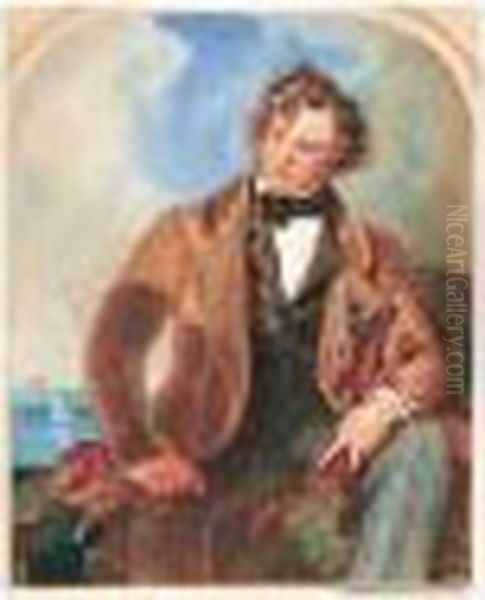 Portrait Of Clarkson Stanfield, R.a. Oil Painting by Alfred-Edward Chalon