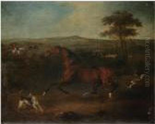 A Set Of Six Scenes Depicting The 
Seven Passions Of The Horse Oil Painting by Henry Bernard Chalon