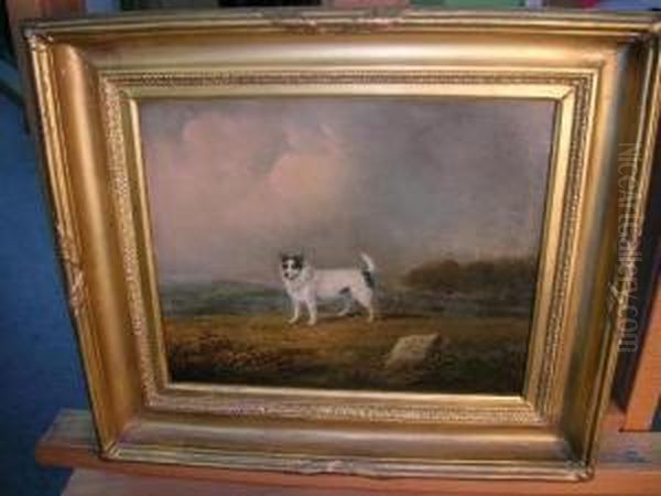 A Fox Terrier In A Highland Landscape by Henry Bernard Chalon