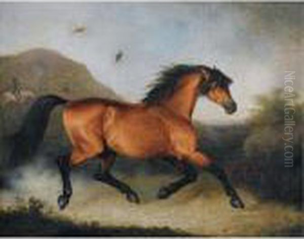 Mamoth By Young Whiskey, A Bay Horse The Property Of Colonel Thornton Oil Painting by Henry Bernard Chalon