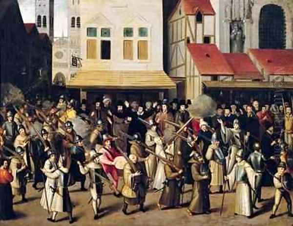 Procession of the Holy League in 1590 Oil Painting by Francois Bunel