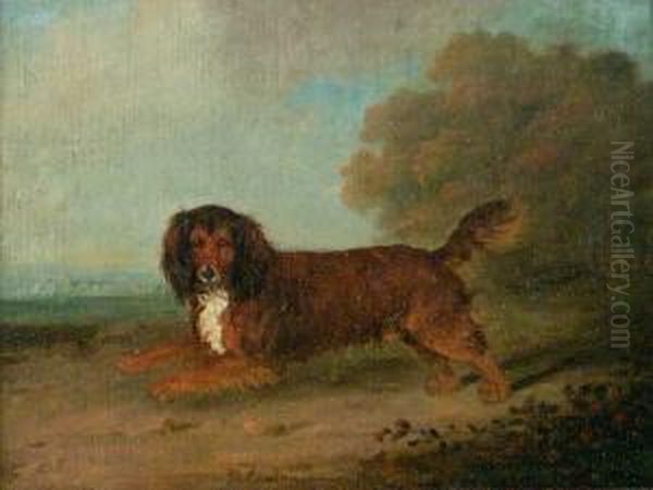 Spaniel Oil Painting by Henry Bernard Chalon