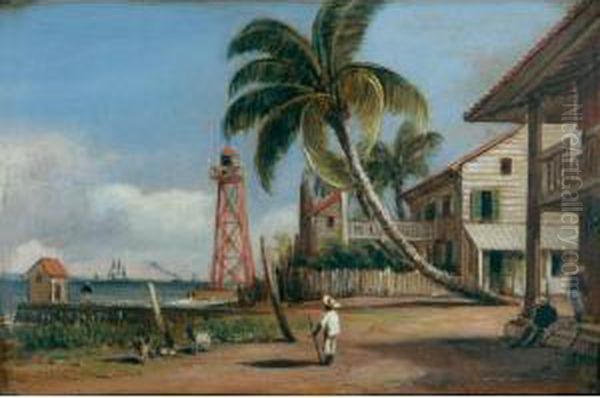 Colon On The Aspenwall [sic], Panama Oil Painting by George Chambers