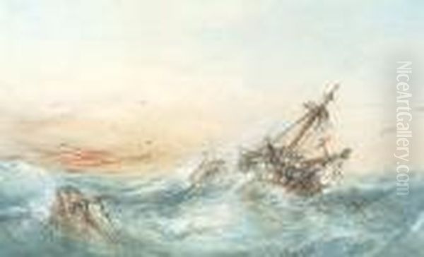 Shipwreck Oil Painting by George Chambers