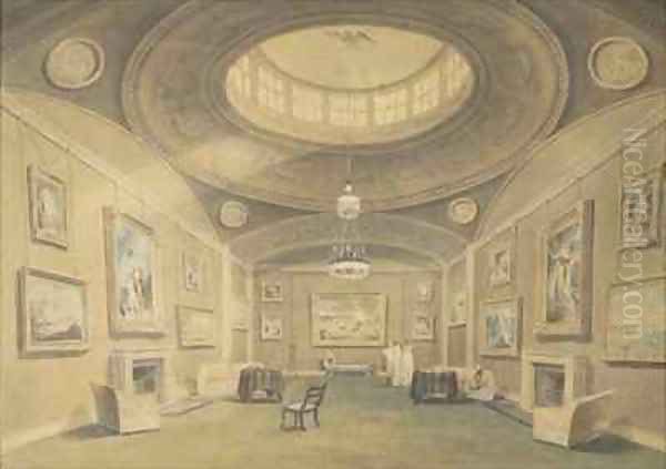 Sketch of Sir John Leicester's Gallery of Pictures Oil Painting by John Buckler