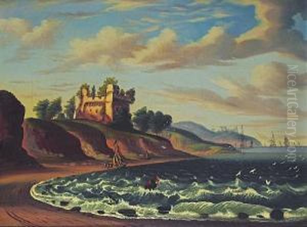 Castle By The Sea Oil Painting by Thomas Chambers