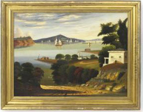 View Of New York From Gowanus Heights, Brooklyn Oil Painting by Thomas Chambers