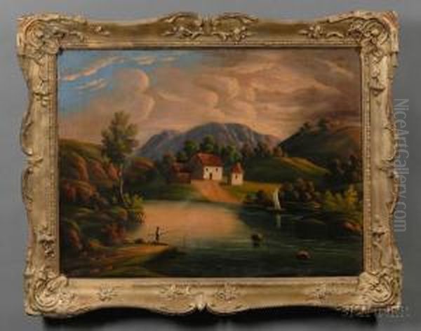 River Valley Landscape. Oil Painting by Thomas Chambers