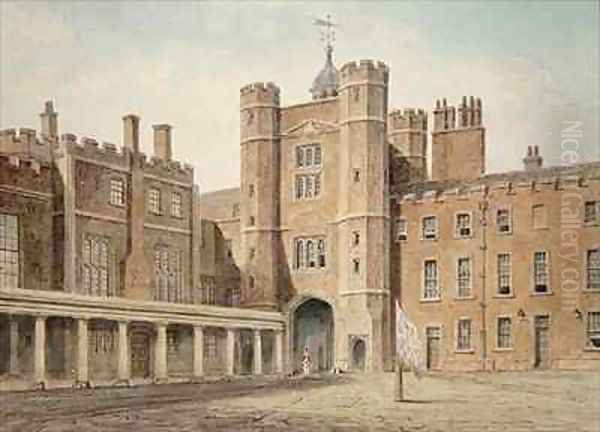 Principal Court of St.James's Palace Oil Painting by John Buckler