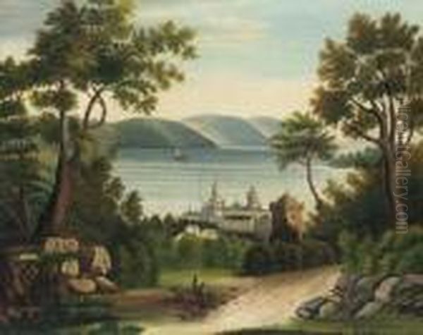 View Of The Hudson River Valley Oil Painting by Thomas Chambers