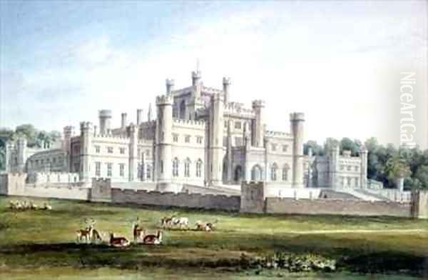 North East View of Lowther Castle, Westmoreland, Seat of the Earl of Lonsdale Oil Painting by John Buckler