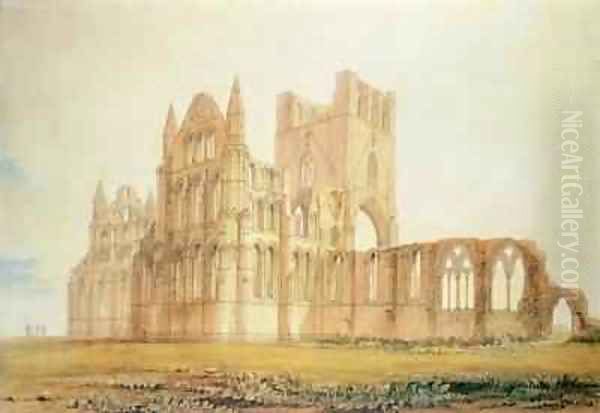 View of Whitby Abbey Oil Painting by John Buckler