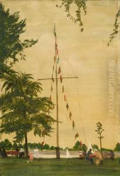 Flaggenstander Am Rhein Oil Painting by Theo Champion