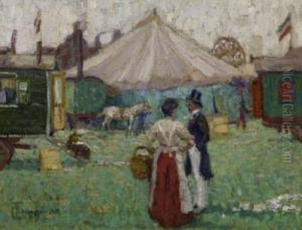 Circus People. 1909 Oil Painting by Theo Champion