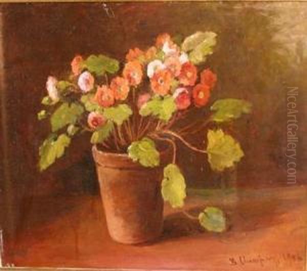 Primula Oil Painting by Benjamin Champney