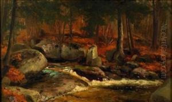 Autumn Brook Oil Painting by Benjamin Champney