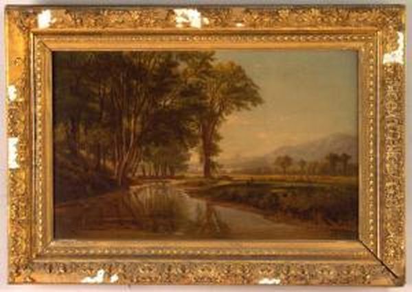 Mountains And Stream In Foreground Oil Painting by Benjamin Champney