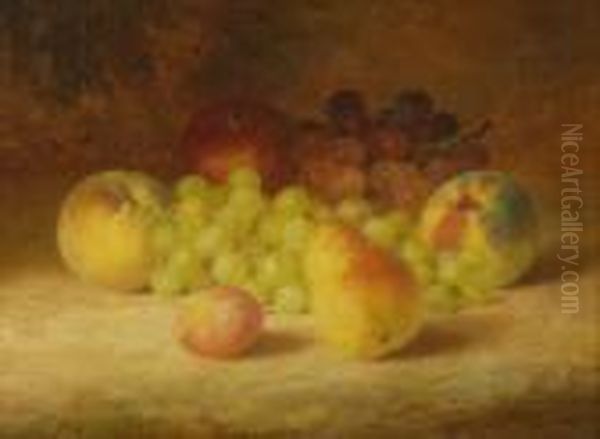 Still Life With Apples, Pears, And Grapes. Oil Painting by Bryant Chapin