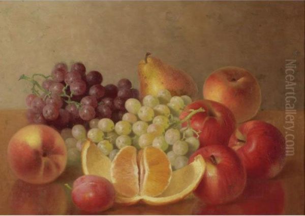 Mixed Fruit With Open Orange Oil Painting by Bryant Chapin