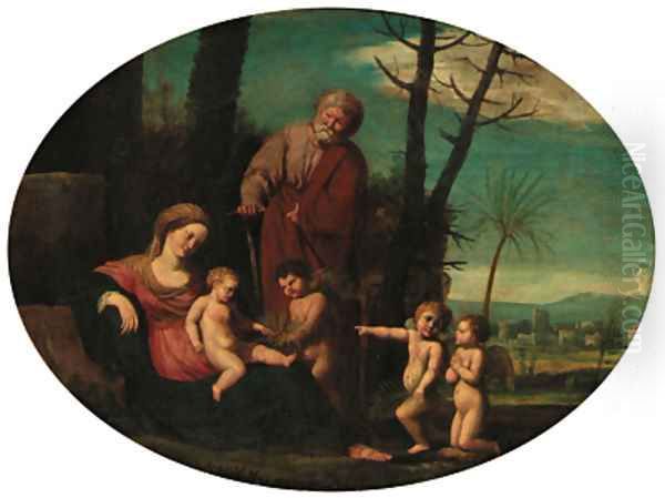 The Rest on the Flight into Egypt Oil Painting by Pietro Paolo Bonzi