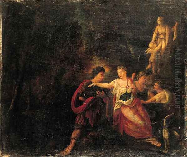 Diana and Actaeon in a landscape Oil Painting by Sebastian Bourdon