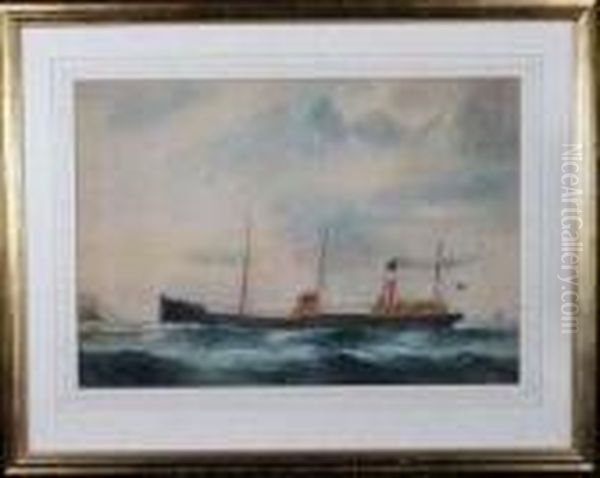 A Portrait Of The Ss Argus Of Goole Oil Painting by Reuben Chappell Of Poole