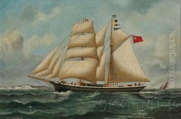 Portrait Of The Hermaphrodite Brig Oil Painting by Reuben Chappell Of Poole