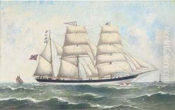 The Norwegian Barque Bessel Of Bergen Oil Painting by Reuben Chappell Of Poole