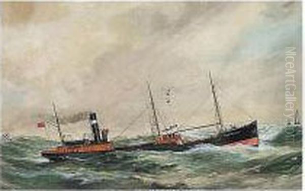 S.s.ribbledale Oil Painting by Reuben Chappell Of Poole