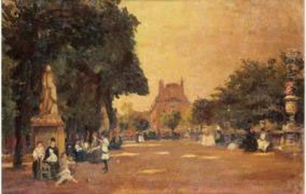 Le Jardin Du Luxembourg. Oil Painting by Pierre Chapuis