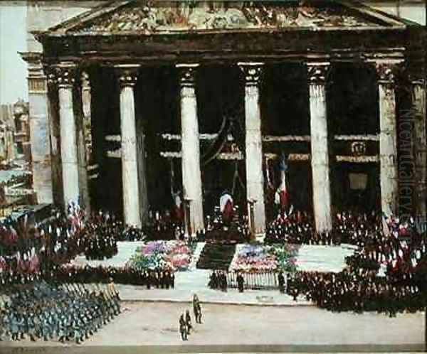 State Funeral of Paul Doumer (1857-1932) Oil Painting by Joseph Felix Bouchor