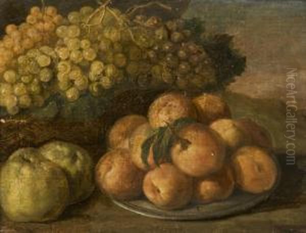 Nature Morte Aux Raisins, Peches Et Coings Oil Painting by Jean-Baptiste-Simeon Chardin