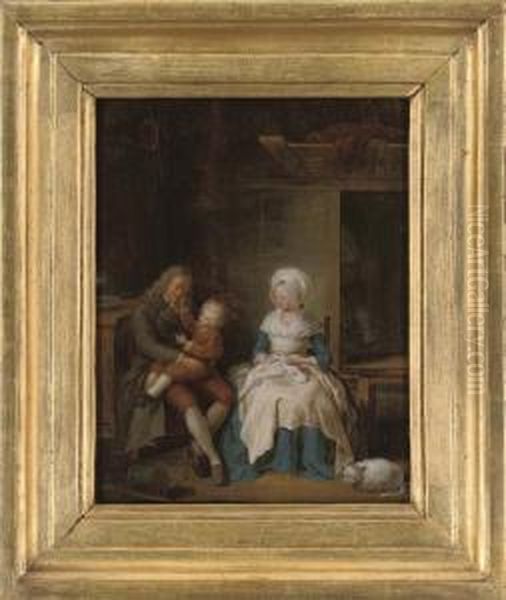 Family Time; And Domestic Life Oil Painting by Jean-Baptiste-Simeon Chardin