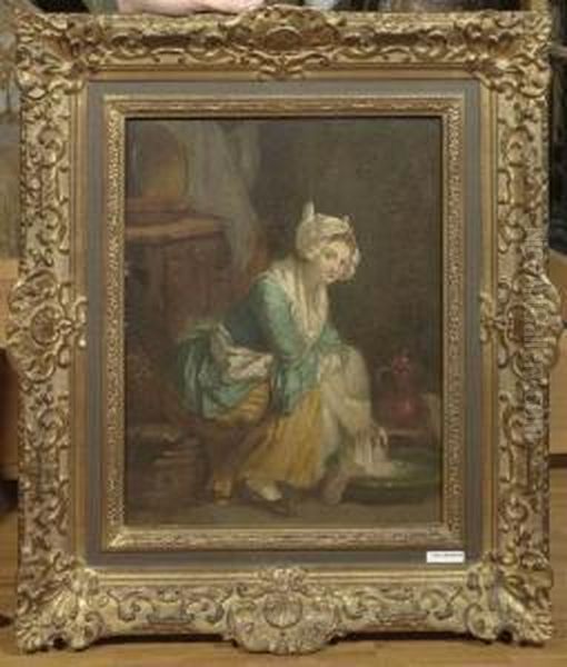 Die Wascherin. Oil Painting by Jean-Baptiste-Simeon Chardin