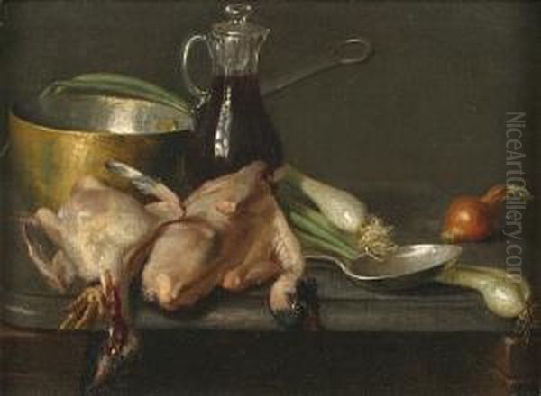 Table De Cuisine Oil Painting by Jean-Baptiste-Simeon Chardin