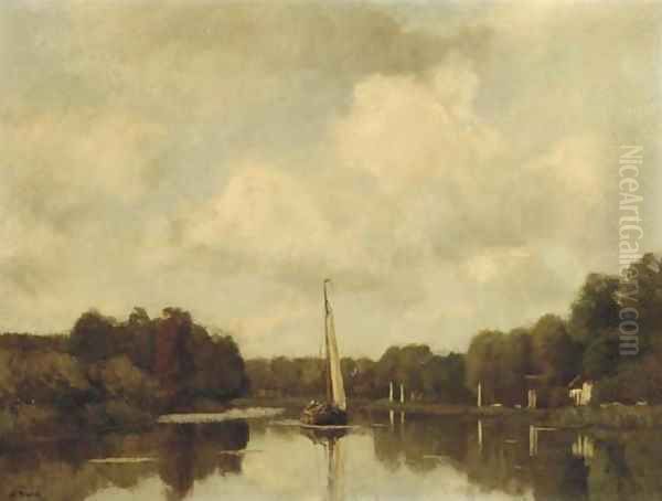 Sailing on the Vecht Oil Painting by Nicolaas Bastert