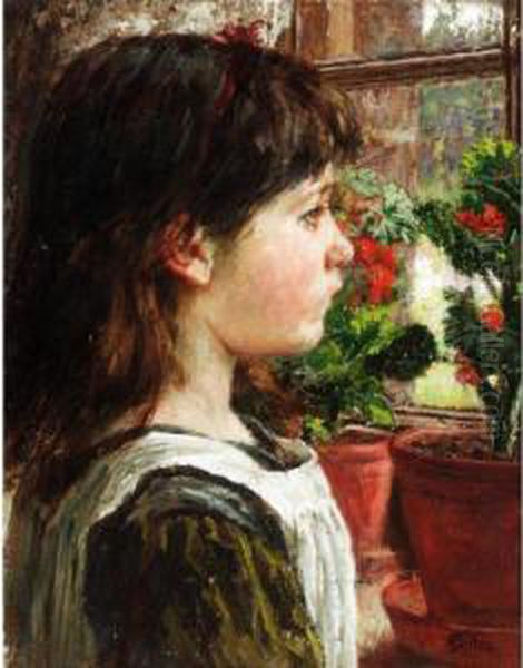 At The Window Oil Painting by James Charles