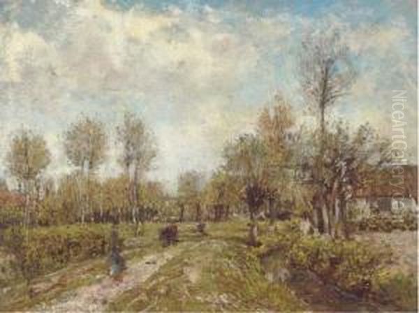 Springtime In Madelaine Oil Painting by James Charles