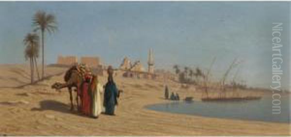 The Banks Of The Nile Oil Painting by Charles Theodore Frere