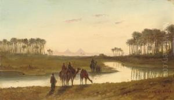 Sunrise On The Nile Oil Painting by Charles Theodore Frere