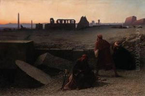 Ruines De Thbes (haute-gypte) Oil Painting by Charles Theodore Frere