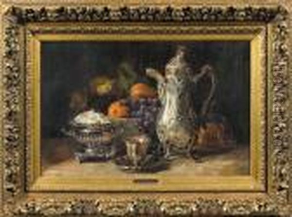 Nature Morte A La Cafetiere Oil Painting by Emile Charlet