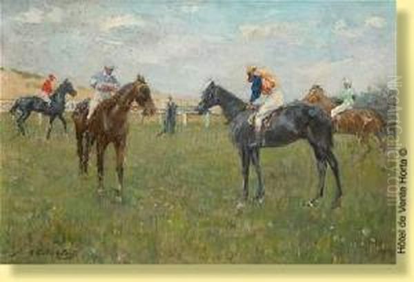 Au Champ De Courses Oil Painting by Frantz Charlet