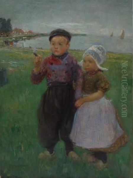  Le Jeune Couple  Oil Painting by Frantz Charlet