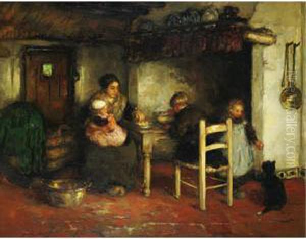 The Family Meal Oil Painting by Frantz Charlet