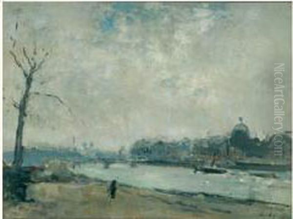 Bord De Seine Oil Painting by Frantz Charlet