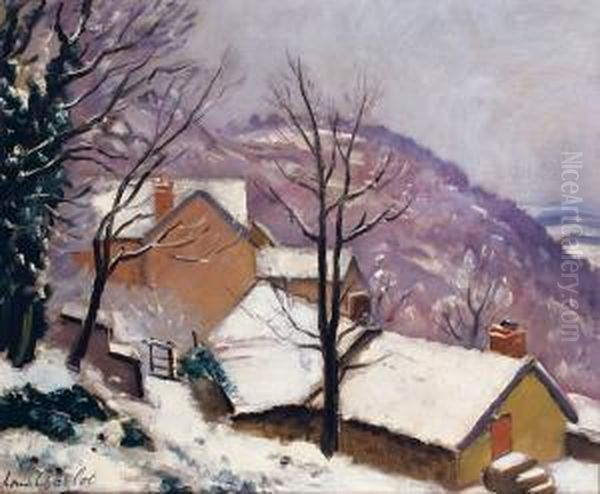 Petit Village Sous La Neige by Louis Charlot